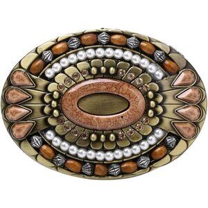 🆕Men's Celtic Indian Gemstone Totem Oval Style Cowboy Design Belt Buckle